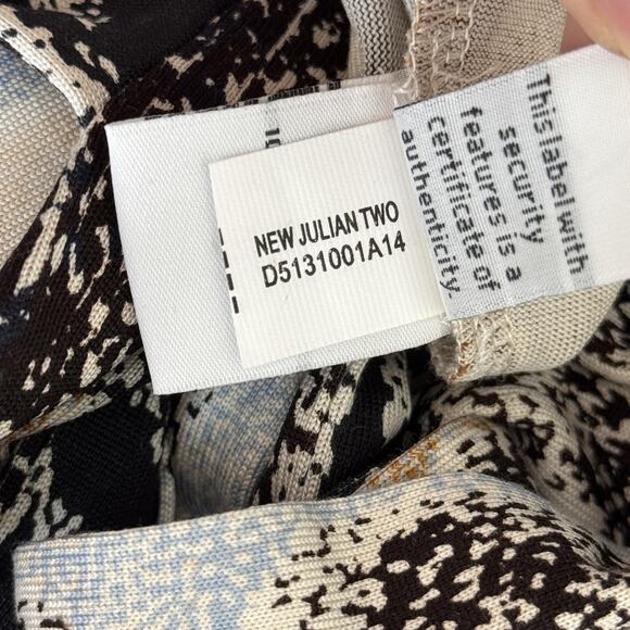 Diane Von Furstenberg Wrap Dress Womens 14 Silk Snakeskin Print New Julian Two - Picture 9 of 13